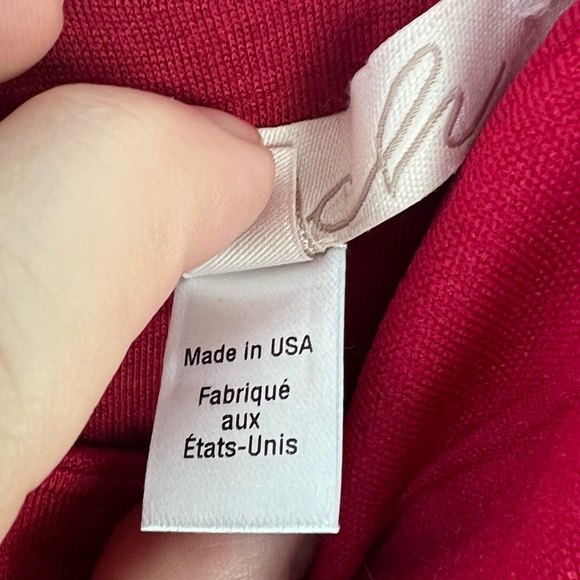 Anthropologie Hutch Square Neck Slim Midi Dress Sz Large Red Bodycon Stretch - Picture 9 of 15